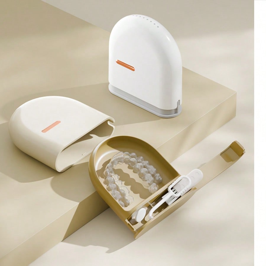 Portable Denture Storage Box, Adult Detachable Denture Retainer Case, Outdoor Portable Denture Storage Box