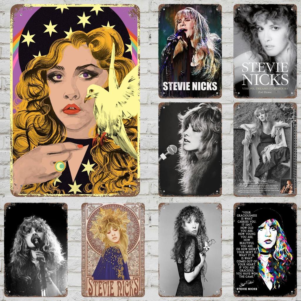 Mfoever Latta Stevie Nicks Segni Metallici Decorazioni Murali Segni Metallici Vintage Capitano Poster Metallico Decorazione per Bar Pub Club Decorazione Murale