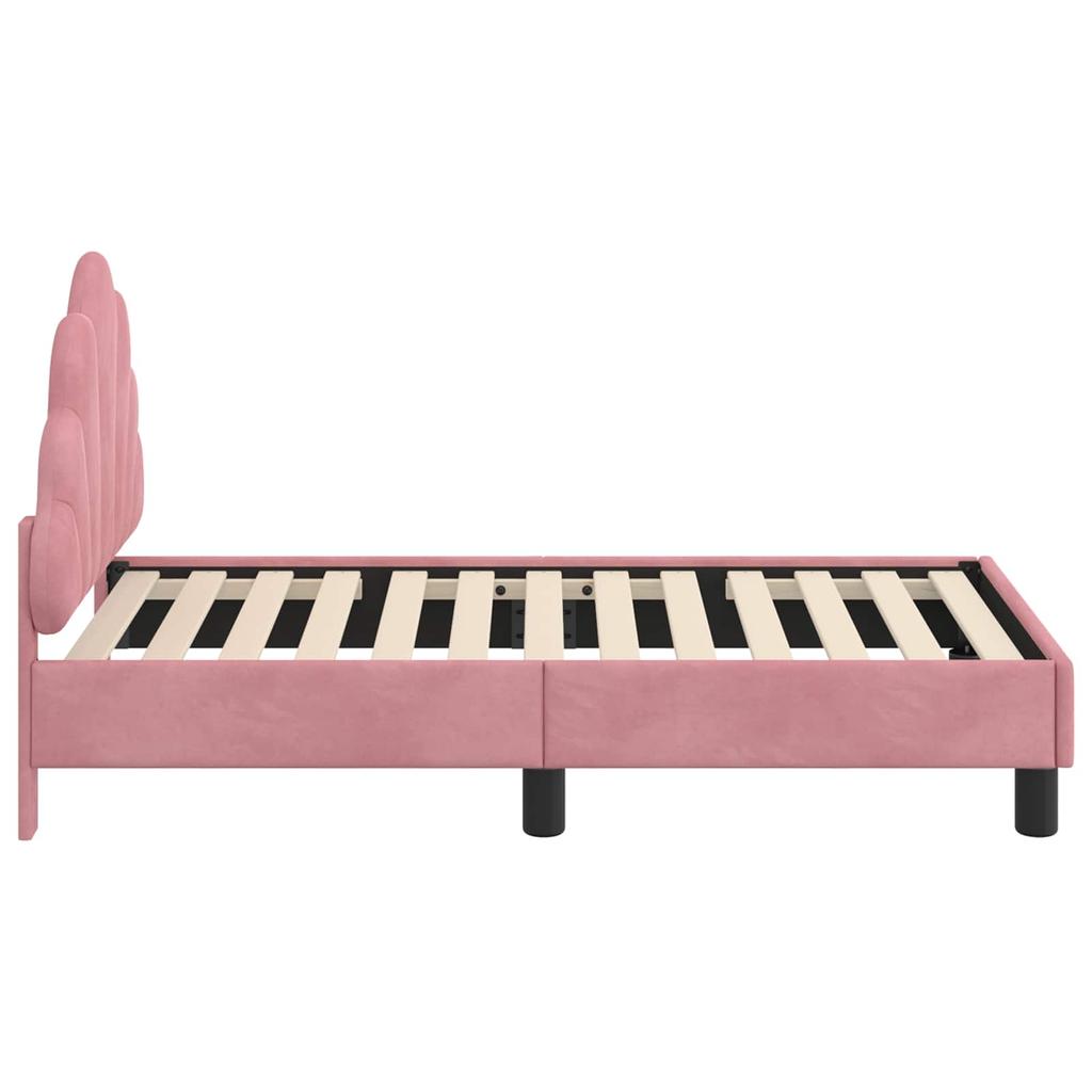 Children S Bed Frame with Headboard Pink 70 X 140 Cm Velvet