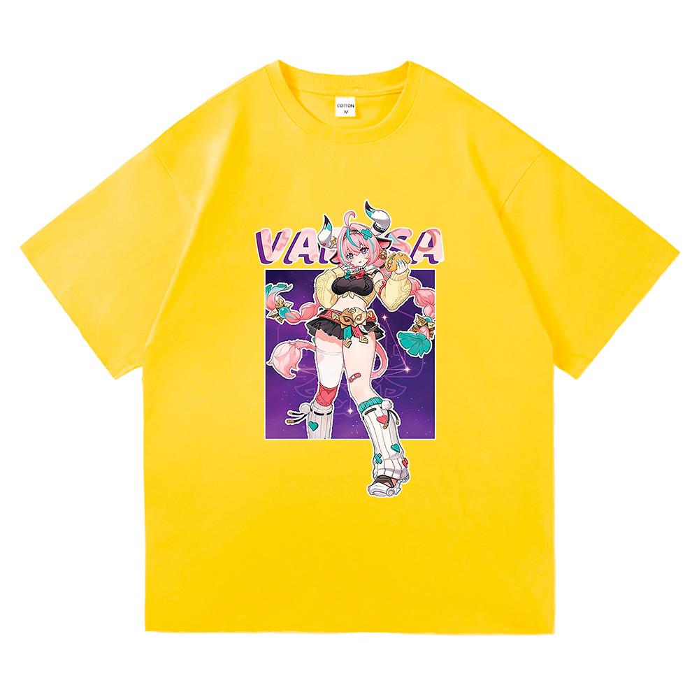 

Футболка Genshin Impact Varesa Boba Milk Tea Модная Мужская/Женская Смешная Милая Кавайная Футболка Унисекс Японское Аниме Хлопковые Футболки 4XL