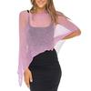 Women Cloak Shawl Mesh Wrap with Pullover Sweater Travel Wrap-around Hem Lightweight Summer Clothing