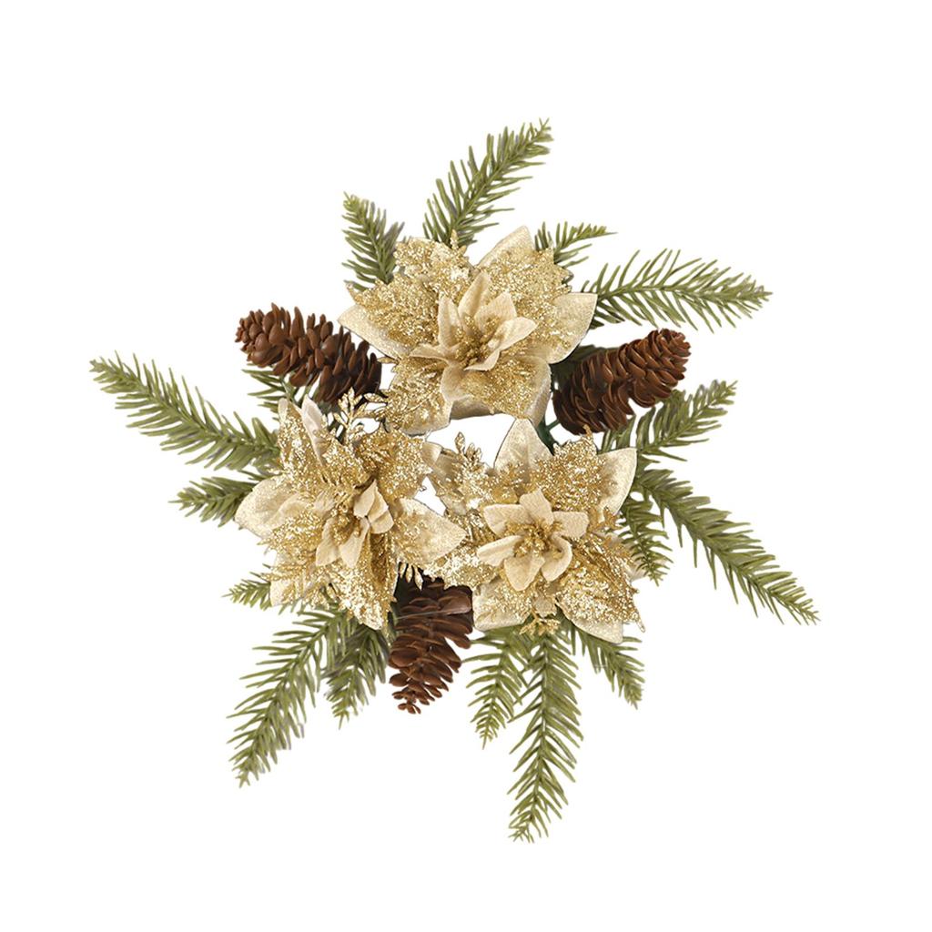 ABS Christmas Wreath Centerpiece Artificial Candle Ring Holder for Dinner Table Farmhouse Thanksgiving Decor