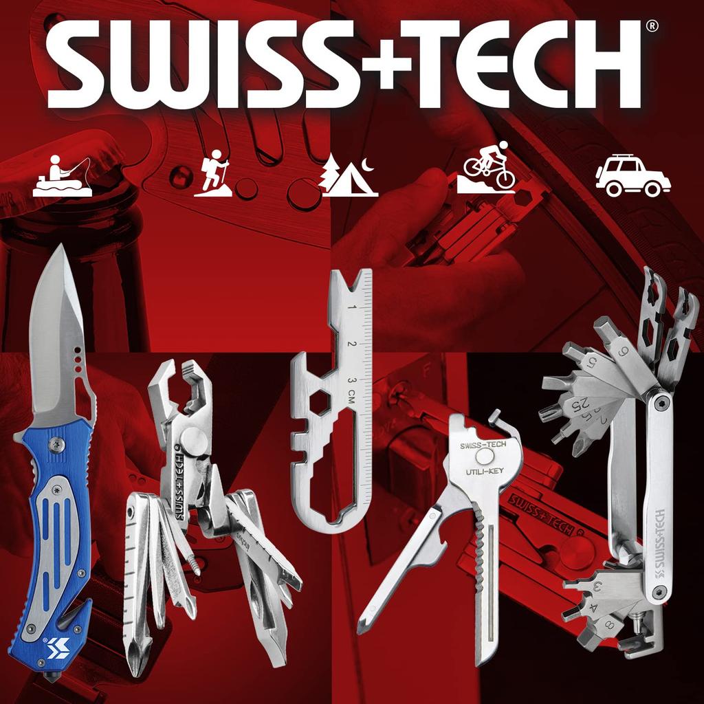 SWISS+TECH 4-IN-1 Multi-Tool Emergency Hammer for Car-Mounted Emergency Escape Hammer
