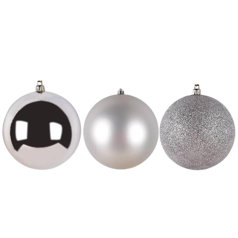 Festive Silver Glitter Hanging Ball - Shiny Round Decoration 6-30CM for Christmas