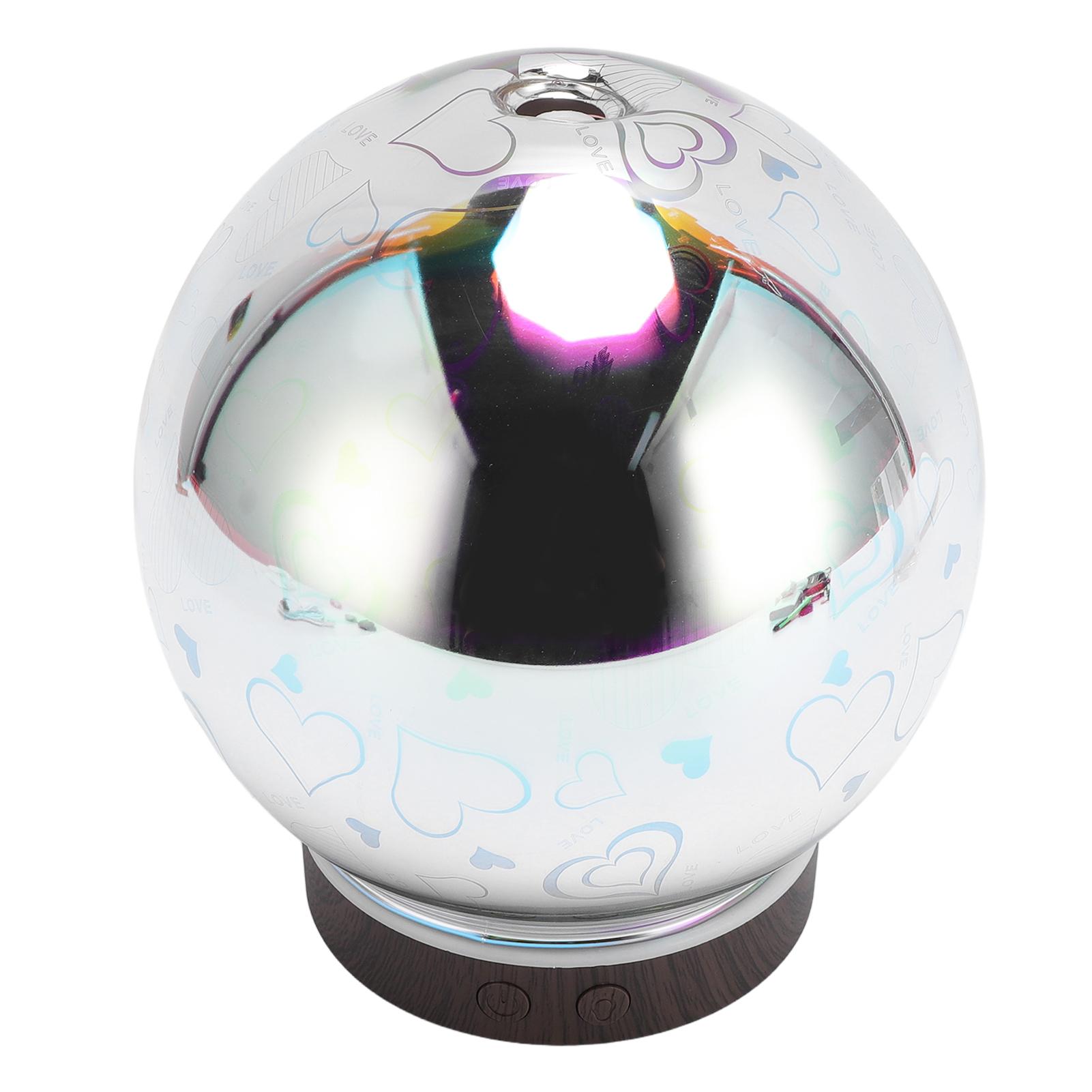 

Essential Oil Diffuser Humidifier 3D Glass Ball USB Humidifier Aromatherapy Machine with Colorful Night Light for Home Bedroom білий