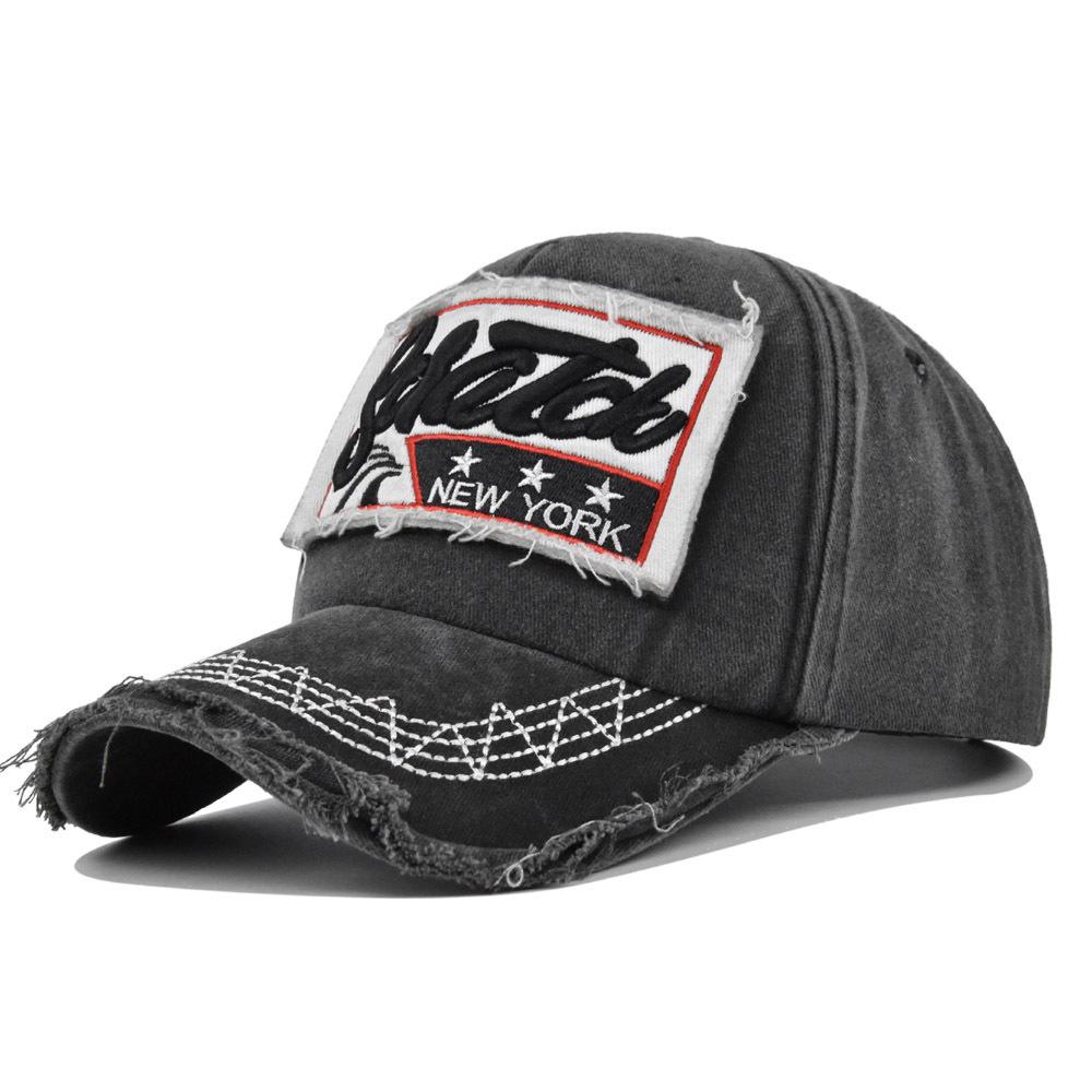 Retro patch stereoembroider baseball cap 3d embroidered peaked cap washed distressed curved brim hat sun hat cotton adjustable