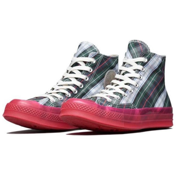 Converse Chuck Taylor All Star 1970s Translucent Midsole HI Round Toe Lace-Up High Top Espadrilles Unisex Red Grey