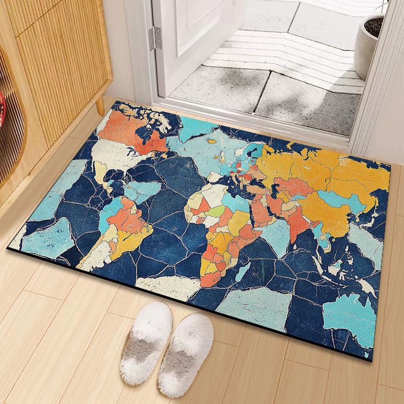 Graffiti Blok Kolorów Odporna na Brud Odporna na Ścieranie Mata Pod Drzwi Wejściowe Pogrubiona Jedwabna Mata Podłogowa Można Przyciąć na Matę Podłogową Wejściową do Domu