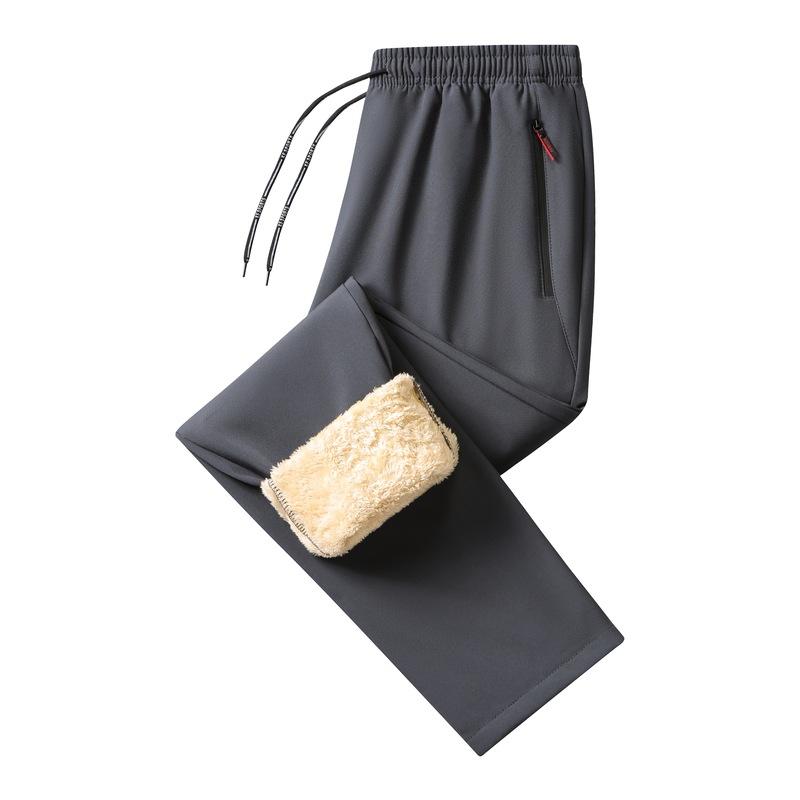 New Men's Cashmere Padded Casual Pants Cashmere Warm Sweatpants Windproof and Cold-proof Cotton Trousers