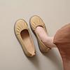 Fashion Women's Flat Shoes With Heel Wrinkles Slip-on Round Toe Beige Ladies Footwear Vacation 2025 Trend Stylish Quick Delivery Shoe 39