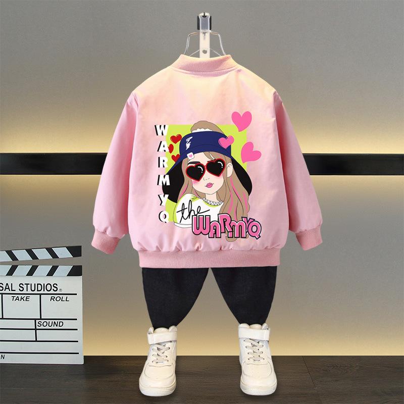 

Весенне-осенние бейсбольные куртки без капюшона для девочек и мальчиков розового цвета с алфавитными узорами, размеры для детей 3-10 лет 160