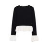  European and American Style, New Women's Fashion, Versatile, Cross-border Foreign Trade Color-block Knit Patchwork Jacket