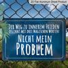2D Flat 1pc "Nicht Mein Problem" Vintage Metal Sign - German Quote Wall Decor, 7.87x11.81inch, Aluminum Plaque with German Text, Ideal for Home
