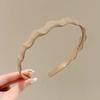 Korean Style Frosted Wave Headband Hair Tamer for Flyaways, High Skull Top, Non-Slip Hair Clip with Teeth for Women.