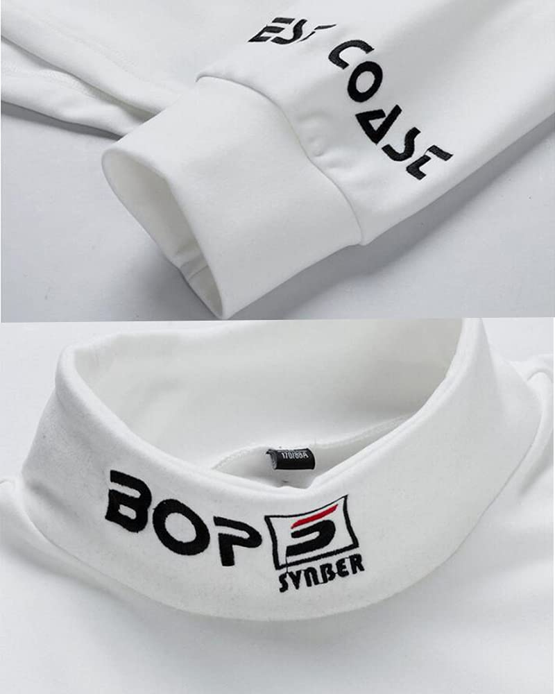 Cut and Crew Long Loose Solid Fall Plus [foveitaa] Men's T-Shirt, Sewn, High-Neck Sweater, Neck, Sleeves, Thick, Fit, Color, Simple, Wear, Sizes,