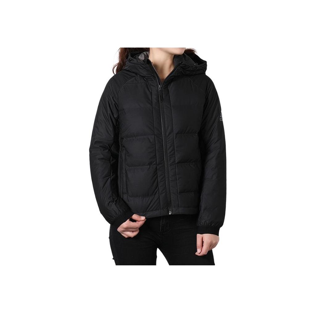 Adidas Hooded Windproof Warm Long Sleeve Down Jacket Women Jacket Black DM1962
