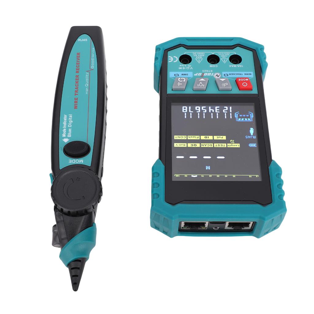 2 In 1 Network Cable Tester and Multimeter, RJ45 BNC Telephone Line Tester, Ethernet Wire Tracker with Length