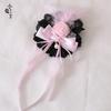 Original Black&Pink Satin Ballet Lolita Headband Edge Clip Top Clip Top Hat Headband Kc Sweet Cool Babes Flat Hat Small Thing