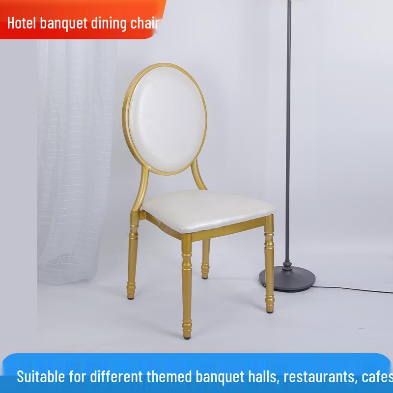 Electroplated Bamboo Joint Chair with Gourd Legs for Hotel Dining and Wedding Halls