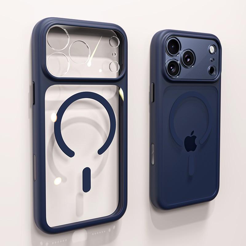 Magnetic Snap-On Clear Phone Case IPhone 17 Pro Max Full Camera Lens Coverage Shockproof Protective Cover