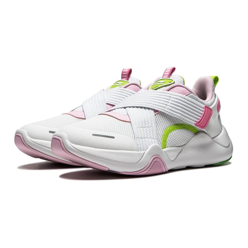 Li Ning Kids Sports Trend Shock Absorption Rebound Breathable Low Top Casual Shoes Unisex Casual Shoes White Pink YKCU128-2