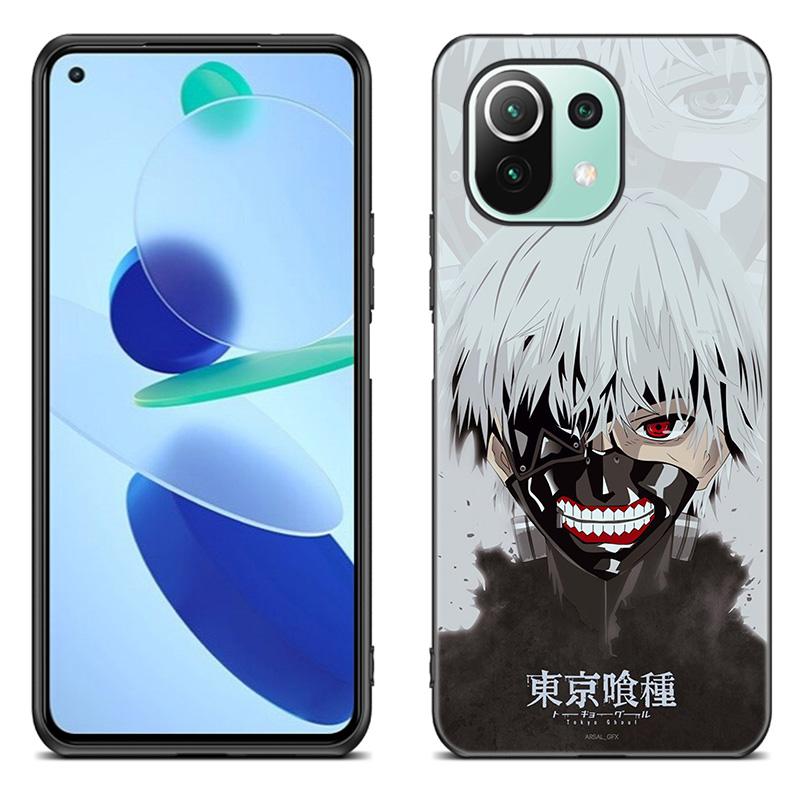Anime Tokyo Ghoul Telefon Fall Für Xiaomi Mi 11 Lite NE 11i 10T 11T Pro A2 A3 Lite POCO F3 M3 M4 C31 X3 Pro NFC GT Schwarze Abdeckung