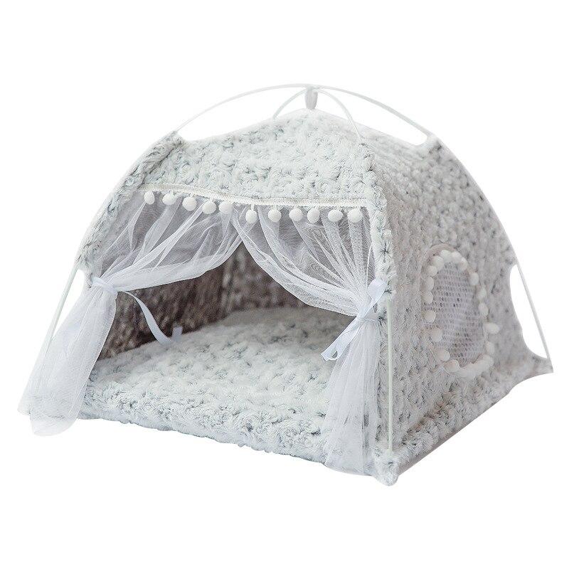 Sweet Princess Cat Bed The General Teepee Closed Cozy Hammock With Floors Foldable Cat Tent Dog House Bed Pet Basket Cushion
