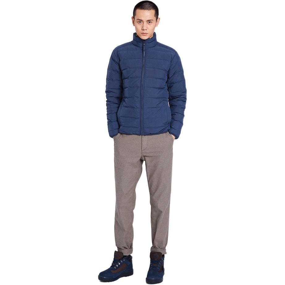 Timberland Solid Color Outdoor Casual Zip-Up Stand Collar Long Sleeve Down Jacket Men Outerwear Deep-Sapphire-Blue A1NDQ-433