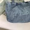 Large Capacity Denim Bag Women's Shoulder Bag Letters Tote Bag