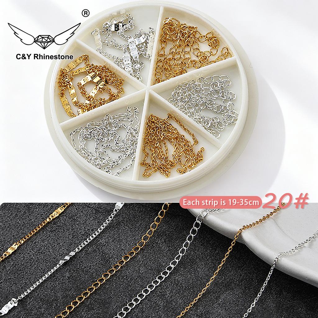 CY French Metal Chains Nail Charm DIY Nail Art Decorations Manicure Tools for Nail Design