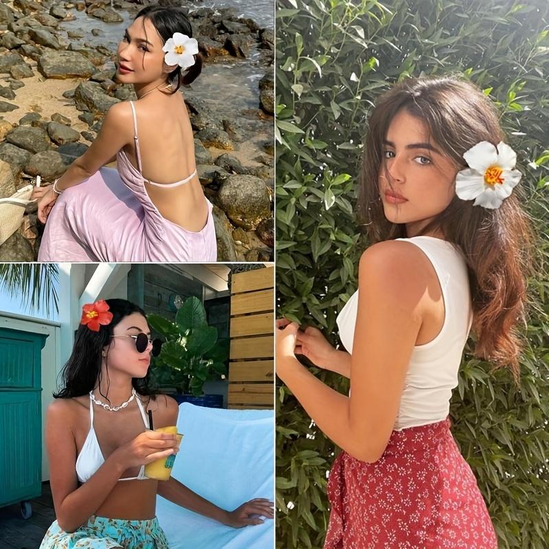 1 hibiscus hair accessory, cute and sweet style for women, hibiscus hair clip for beach vacations, hibiscus hair clip!