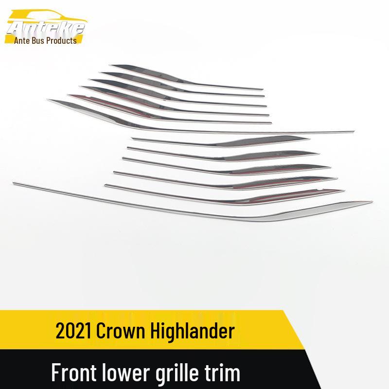 Highlander Crown Front Lower Grille Trim, Stainless Steel Bumper Lip, 21 Model.