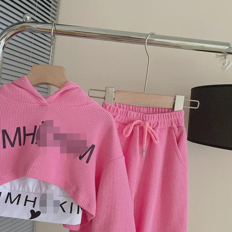 2024 Meisjes Koreaanse Letter Hoodie & Sweatpants Set - Lente/Herfst Trendy Tweedelig voor Kinderen