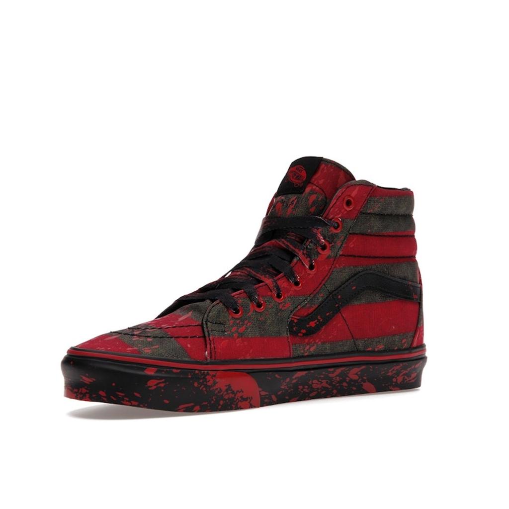 Vans House of Terror X Sk8-Hi The Nightmare On Elm Street Unisex Sneakers Red Black VN0A4U3CZV1