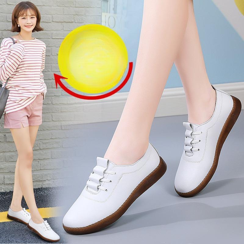 Dames schoenen Nieuwe Stijl - Enkele Schoenen met Zachte Zool en Hol Ontwerp, Antislip en Casual Leren Schoenen