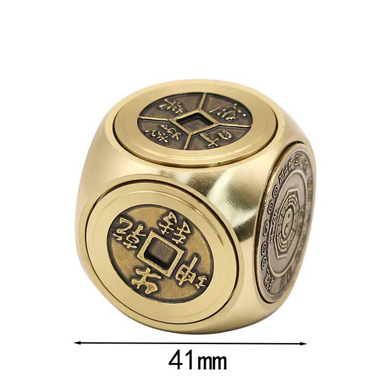 Popular brass rotating handle piece, six-sided rotating combination for attracting wealth and treasures, multi-sided rotating st