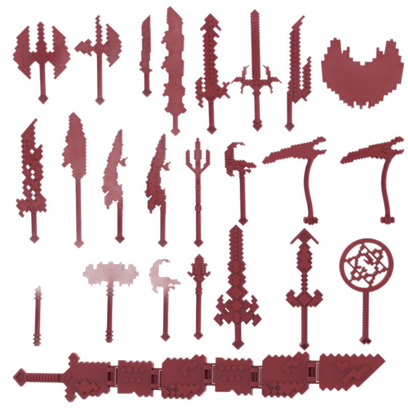 Ultimate Minifigure Weapon Pack: Diamond Sword, Trident, and Villager Set