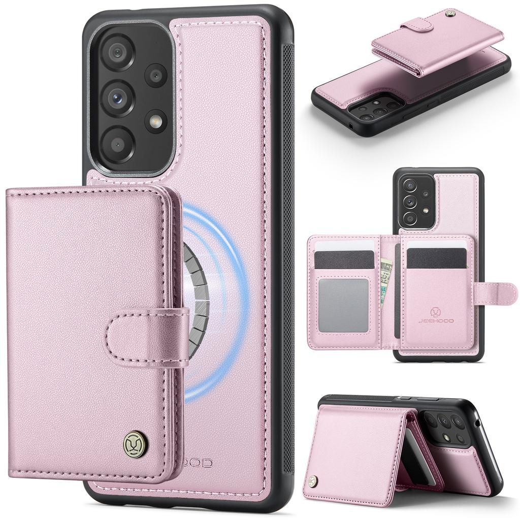 For Samsung Galaxy A52 5G/Galaxy A52s 5G/Galaxy A52 4G Case JEEHOOD J09 RFID Blocking Card Holder Leather Back Phone Cover Magnetic Case