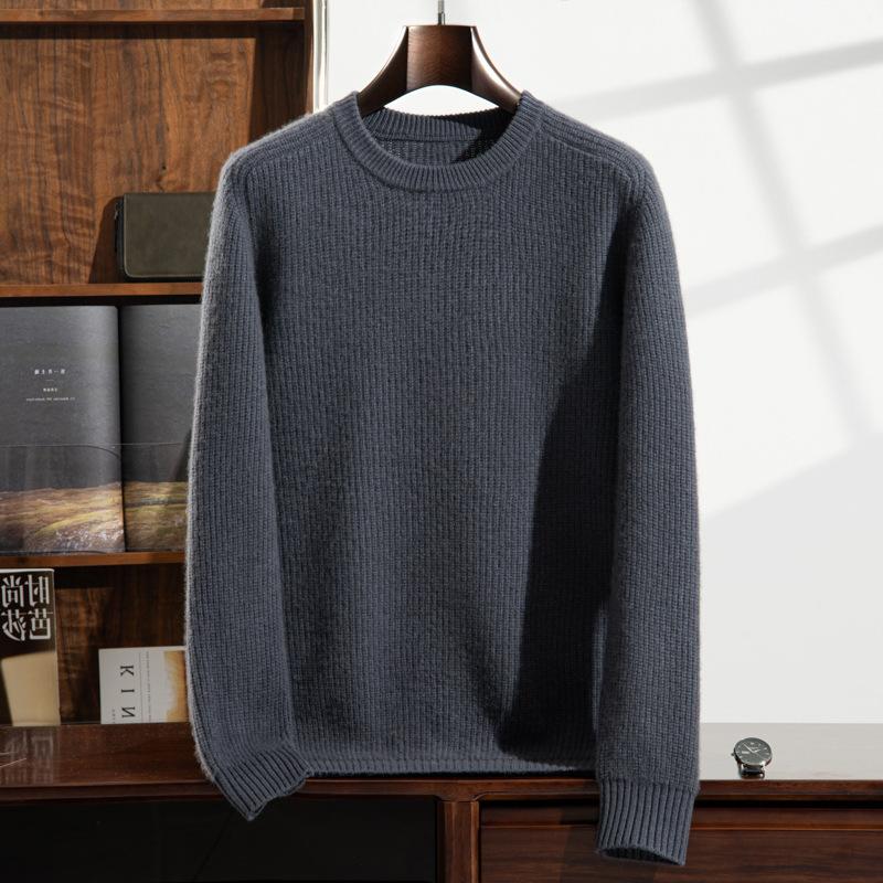 2025 new cashmere sweater round neck thickened loose pullover sweater knitting