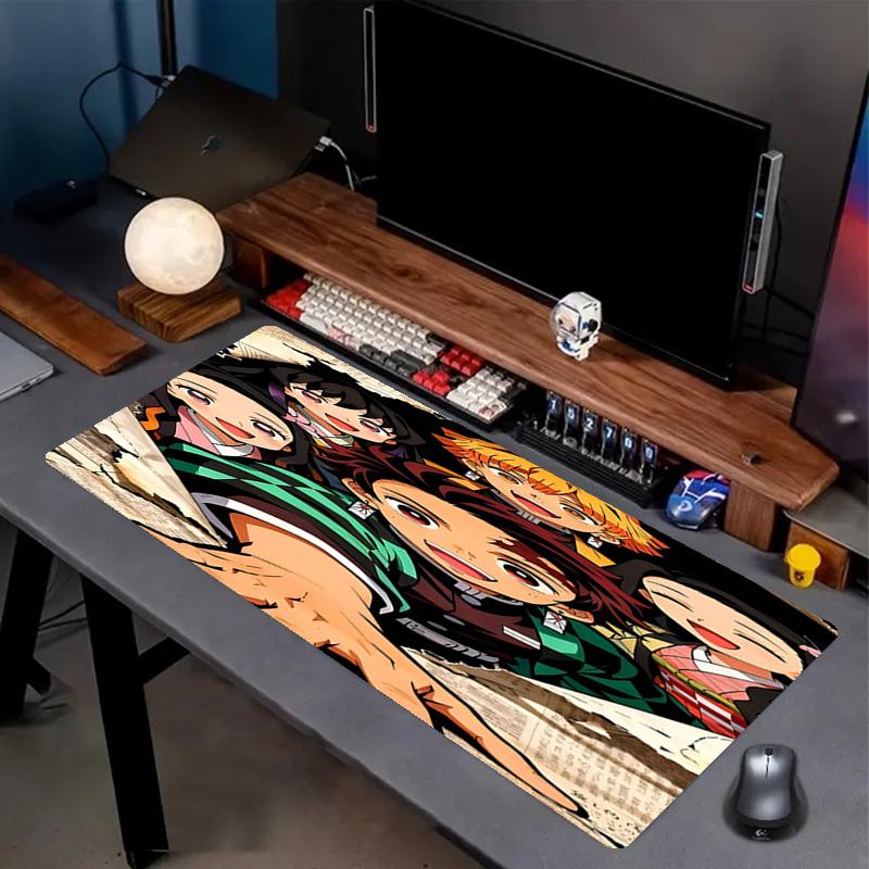 Demon Slayer Print Mouse Pad, Anti‑Slip Desktop keyboard Mat, for PC Laptop Gaming Working Daily Use, Cool Festival Surprise Gift