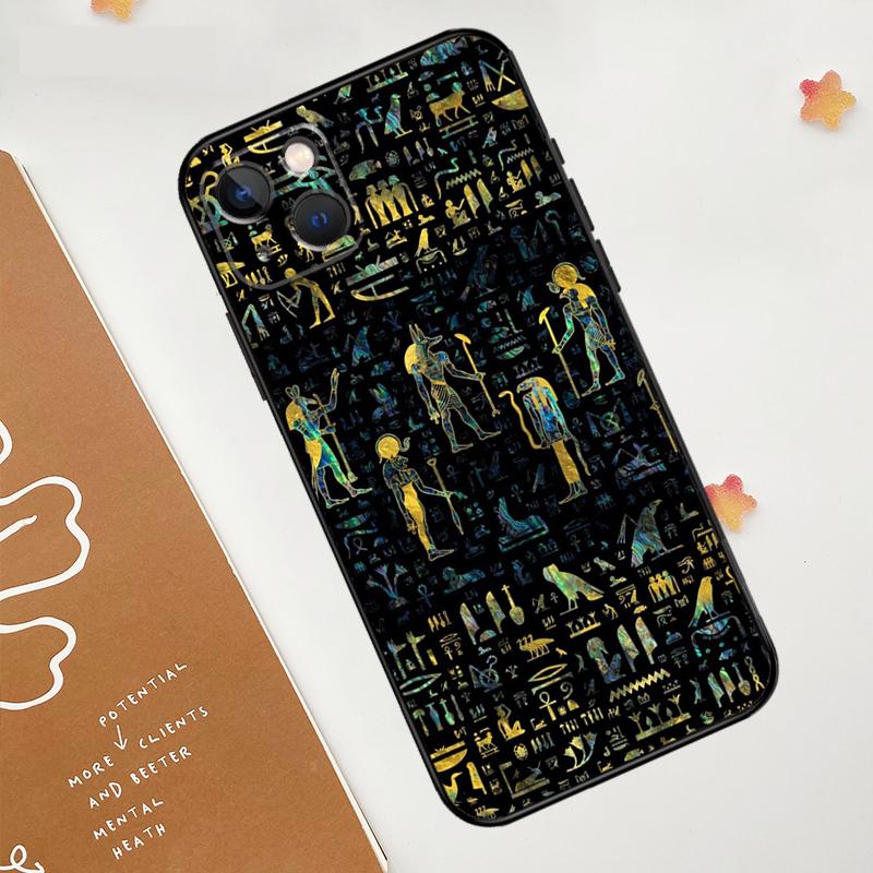 Egypt Pharaoh Mural Phone Case For iPhone 11 12 13 14 15 16 Pro Max Back Cover For iPhone 13 Mini X XS Max XR Plus