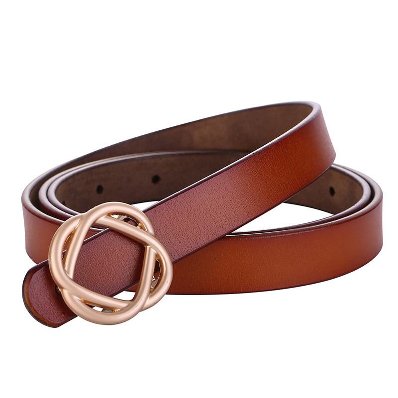 Leather Female Waist Belt With Smooth Snap Closure For Daily Outfits