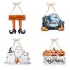 Halloween Door Paper Hanging Decorations With Letter Pumpkin Festive Scene