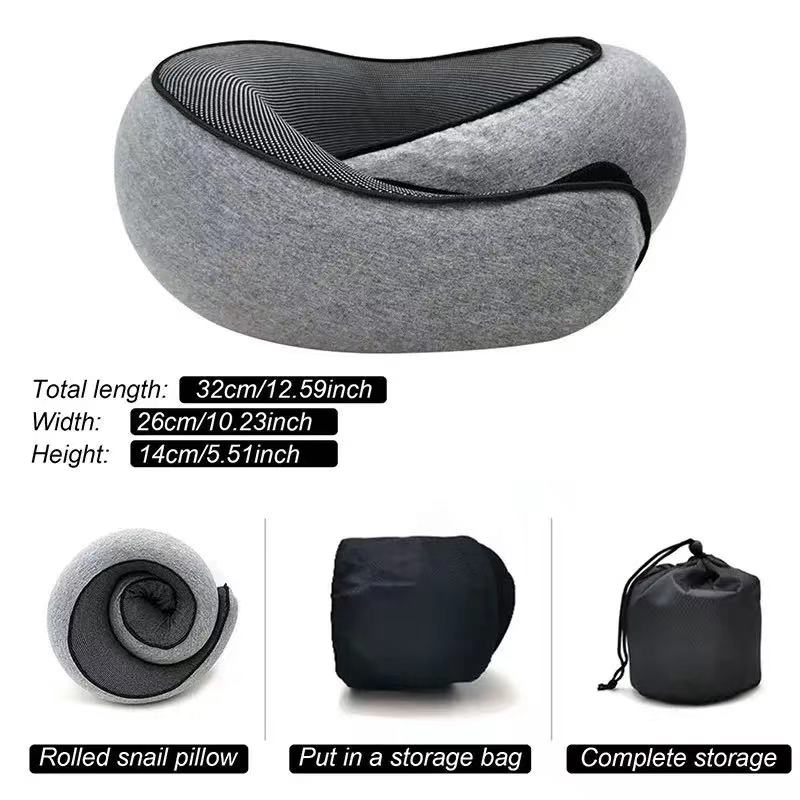 Memory Foam Nekkussen Cervicale Wervel Reis Draagbaar Middagpauze Vliegtuig U Type Kussen Slaap Kampeerkussen Draagtas
