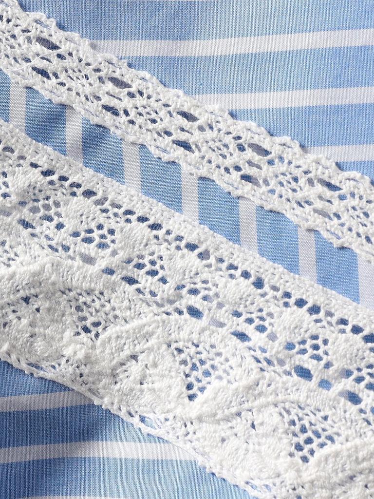 SHIPS for Machine Washable Lace and Striped Light One Size Women's Shirt, Blue, 311111977,