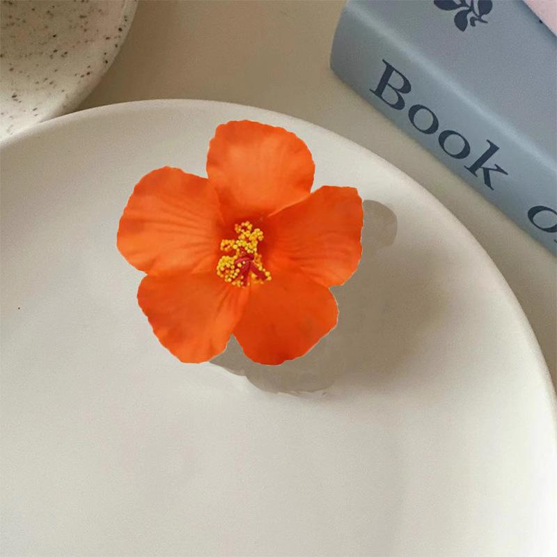 

Eugen Yarn Flower Hairpin Spring and Summer Travel French Atmosphere Duck Bill Clip Hairpin Side Clip Headgear