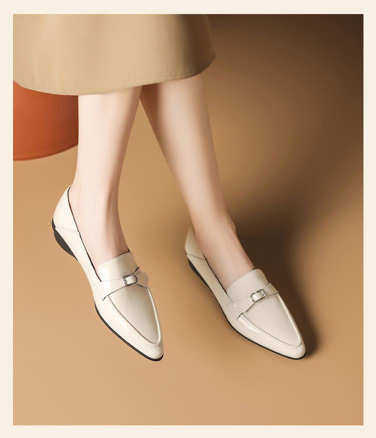 Temperament genuine leather comfortable slimming loafers