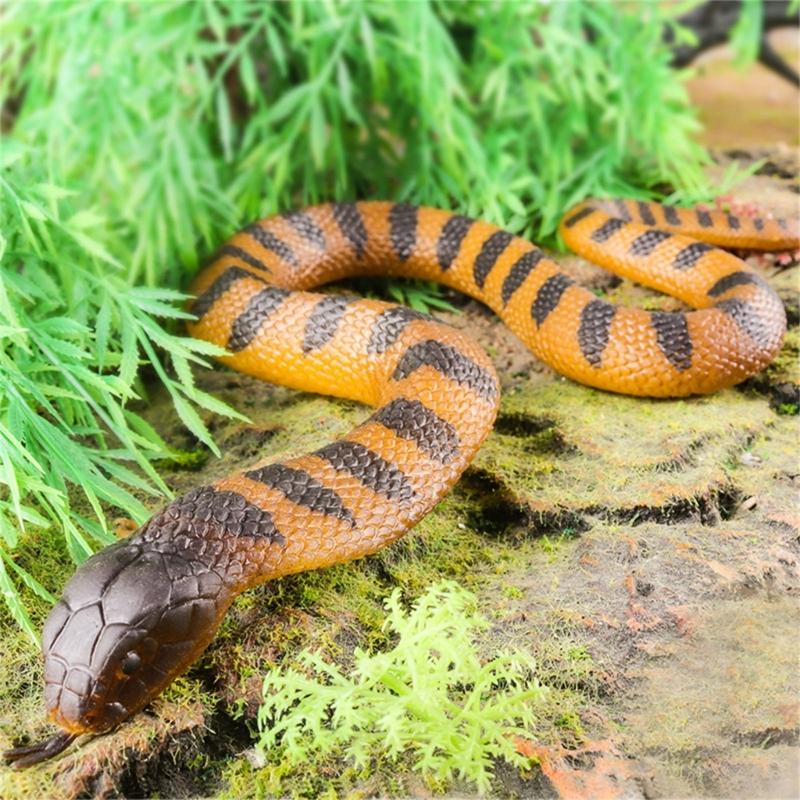 Weiches Gummischlangenmodell Realistisches Schlangen-Actionfigur-Spielzeug Solide Schlangenfigur für Halloween-Streich und Stressabbau
