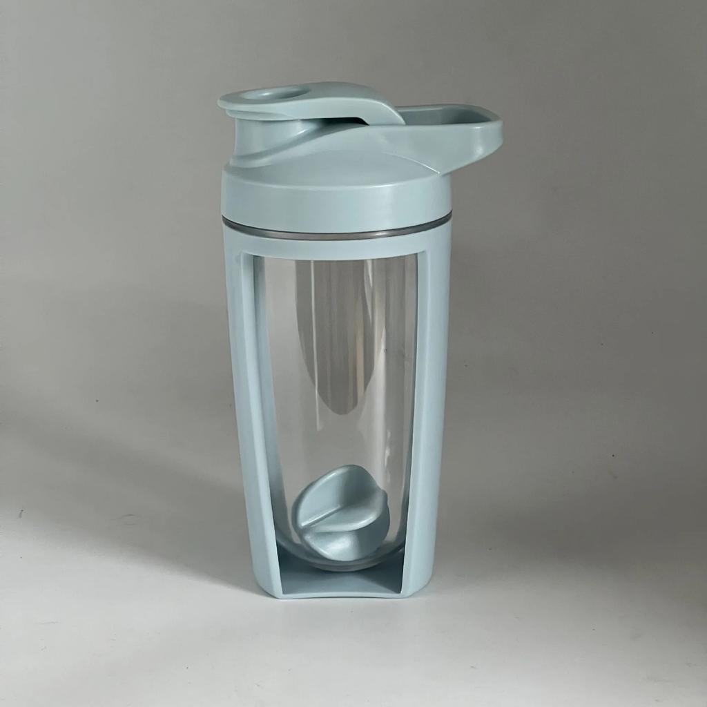 Shakerbecher 500ML Kunststoff Doppelschichtig Graduiert Langlebig Auslaufsicher Proteinshake Mischen für Fitness Sport Flasche Wasser