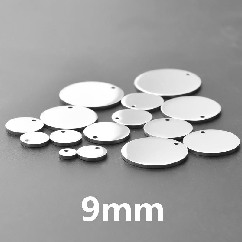 10pcs Round Blank Tag Charm Stainless Steel Pendant Charms For Jewelry Making DIY Supplies Material Silver Color 6-30mm Findings